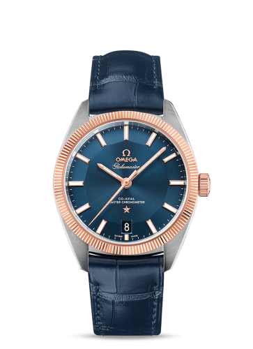 Omega Globemaster Stainless Steel / Sedna Gold / Blue / Alligator